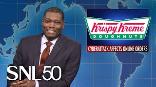 Weekend Update Golden Globes Nominations Krispy Kremes Cyberattack  SNL [upl. by Nazario]