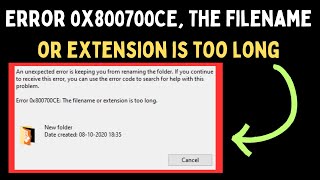 How to Fix Error 0x800700CE The filename or extension is too long Error on Windows 11 [upl. by Metzger]