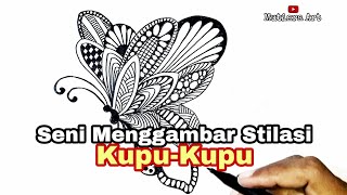 Seni Menggambar Stilasi Kupukupu [upl. by Atinot]