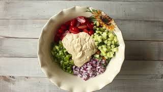 Creamy Hummus Pasta Salad [upl. by Ettelorahc]