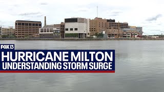 Hurricane Milton storm surge projections for Tampa Bay area [upl. by Nollat]