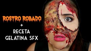 Rostro Robado  Tutorial de Halloween  Cómo usar gelatina SFX  Vanessa Bacca [upl. by Orran192]