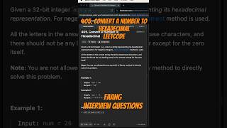 Leetcode 405  Convert a Number to Hexadecimal [upl. by Shore]