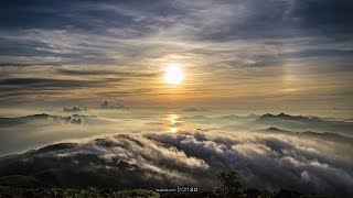 4K UHD 大帽山日出 Timelapse 雲海、火燒雲、小幻日 [upl. by Auka]