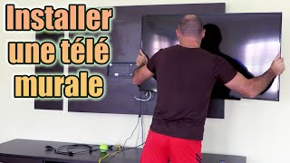 Installer un support murale pour la TV Accrocher une télé au mur Télévision inclinable orientable [upl. by Eichman341]