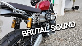 Triumph Scrambler 1200  Mohave VS Stock Exhaust Sound [upl. by Barbaraanne]