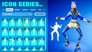 ALL ICON SERIES DANCES amp EMOTES IN FORTNITE [upl. by Iruj]