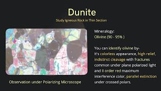 Dunite  Ultramafic Igneous Rock Intrusive in Thin Section under Microscope  Petrology [upl. by Cairistiona]