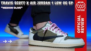 Travis Scott x Air Jordan 1 Low OG SP Medium Olive [upl. by Novar]