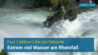 Spektakuläre Aufnahmen  Extrem viel Wasser im Rheinfall [upl. by Avilys]