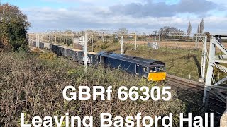 Class 66305 coming out of Basford Hall Junction WCML 191123 [upl. by Anialram181]