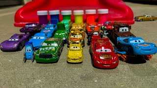 Disney cars toys slide to the blue water  lightning mcqueen toys [upl. by Hackney]