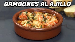 GAMBAS o camarones al ajillo  RECETA española en 5 minutos [upl. by Lotz199]