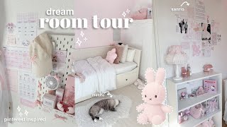 MY DREAM ROOM☁️ a tour  pinterest inspired aesthetic desk pink aesthetic [upl. by Akenit]