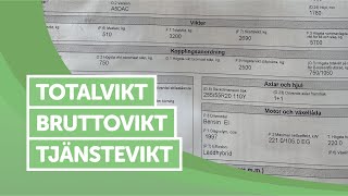 Ta Körkort  Totalvikt  Tjänstevikt  Bruttovikt [upl. by Collar353]