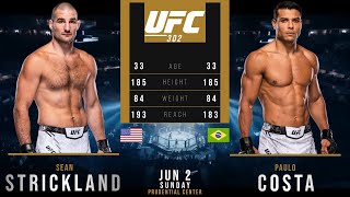 SEAN STRICKLAND vs PAULO COSTA FULL FIGHT UFC 302 [upl. by Reerg]