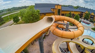 Tahiti Twister Waterslide  Polynesian Water Park Resort Wisconsin Dells [upl. by Atniuqal165]