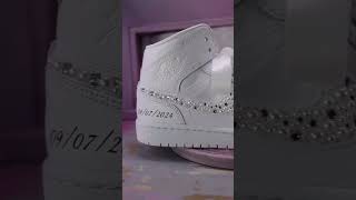 Custom Jordan Wedding Sneakers  Air Jordan 1 Mid Bridal Shoes for 2025 Weddings 😍💍 [upl. by Pence]