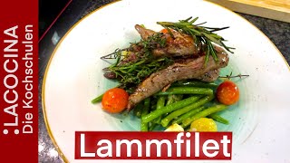 Lammfilet mit grünen Bohnen  schnelles Abendessen  Rezept  La Cocina [upl. by Eslek]