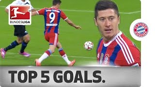 Robert Lewandowski  Top 5 Goals 201415 [upl. by Annodahs100]