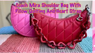 Mira Shoulder Bag With Pillow Quilting And Heart Strap Review What’s fit [upl. by Asirehc725]