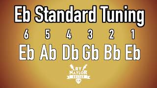 E Flat Standard Tuning Guitar Notes  Guitar Tuner Half Step Down SRV guitar tuning Slash Hendrix [upl. by Enirehtakyram]