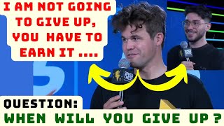 Magnus Carlsen  quotI am not going to give up  you have to earn itquot after beating Alireza Firouzja [upl. by Amek]