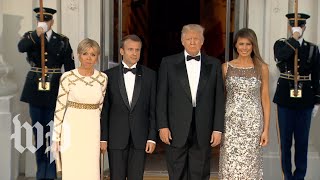 Trumps welcome Frances Macrons for state dinner [upl. by Janelle]