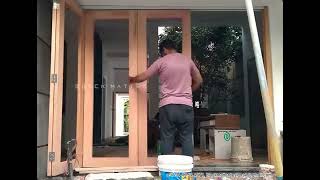 Bifold wooden doors Sliding folding doors [upl. by Ayaros]