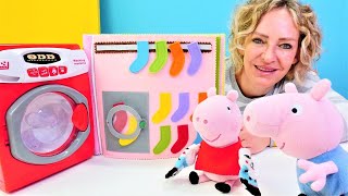 Peppa Wutz und Nicole  4 Folgen am Stück  Wir lernen die Farben spielen Hopse und vieles mehr [upl. by Abey]