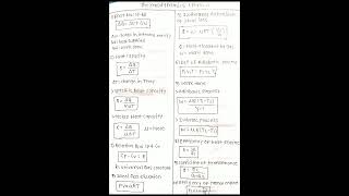 THERMODYNAMICS PHYSICS CLASS 11 FORMULA ⭕⭕ [upl. by Tay]