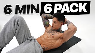 6 Minute 6 Pack ABS Workout You Can Do Anywhere No Rest [upl. by Ettennek]