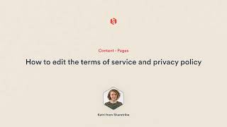 How to edit your terms of service and privacy policy  Sharetribe Tutorial [upl. by Casteel205]