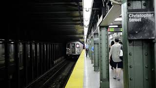 242nd Street And South Ferry Bound R62A 1 Trains At Christopher Street [upl. by Adao]