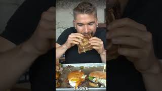 MASSIVE BBQ SANDWICH CHALLENGE vs One Man In Texas Shorts foodchallenge texas foodie [upl. by Bebe]