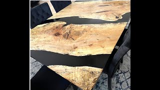 Epoxy Resin River Table with Spalted Maple Wood [upl. by Attekram]