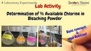 Determination of Percentage  Available Chlorine in Bleaching Powder iodometry titrations viva [upl. by Garrity]