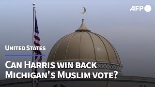 Can Harris win back Michigans crucial Muslim vote  AFP [upl. by Korb438]