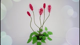 How To Make Sanguisorba Menziesii Flower From Crepe Paper  Craft Tutorial [upl. by Filbert842]