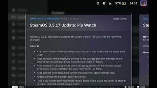 SteamOS 3517 Update Pip Watch patch notes  Steam Deck NonSteam [upl. by Eneleoj]