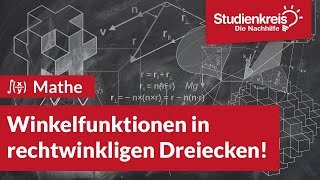 Winkelfunktionen in rechtwinkligen Dreiecken  Mathe verstehen mit dem Studienkreis [upl. by Denton]