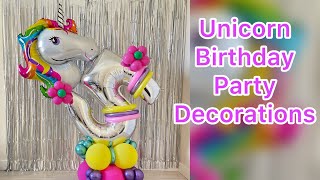 Unicorn Birthday party decorations  unicorn balloon bouquet  unicorn balloon decoration ideas [upl. by Liliane]