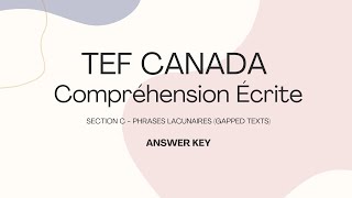 TEF Canada CE  25 Practice Questions Phrases Lacunaires ANSWER KEY [upl. by Eceinwahs]