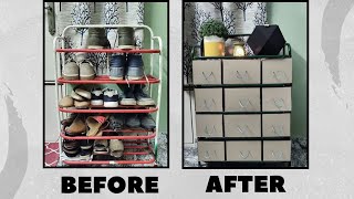 Shoe Rack Upcycle  STOP MOTION  Renter Friendly  DIY  MaknMars [upl. by Matejka]