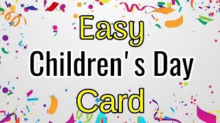 2 Easy white paper Worlds children’s day card ideas Childrens day greeting card ideas [upl. by Serdna]