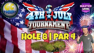 Master QR Hole 8  Par 4 EAGLE  4th of July Tournament Golf Clash Guide [upl. by Tnahs]