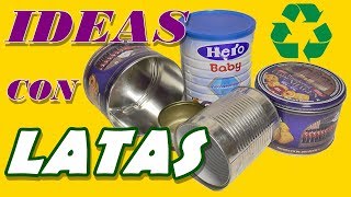 4 Ideas de cómo reciclar latas Maceta Dulcero Porta Pañuelos y Alfiletero [upl. by Scottie]