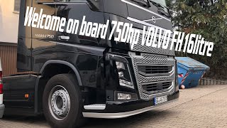 VOLVO FH16 750 Euro5 unterwegs mit 40t im Mittelgebirge SOUND outside and inside turbowhistle [upl. by Nichani]