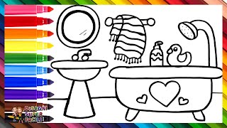 Disegnare e Colorare un Bagno 🛁🧴🌈 Disegni per Bambini [upl. by Irroc]