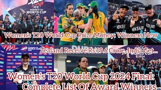 Womens T20 World Cup 2024 Winner Prize Money Complete List of AwardWinners Top Records amp Stats [upl. by Tireb]